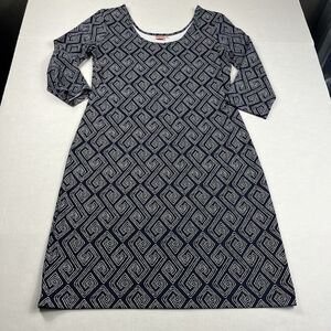 Persifor Shift Dress Spiral Geometric Print 3/4 Sleeve Work Classic Stretch M